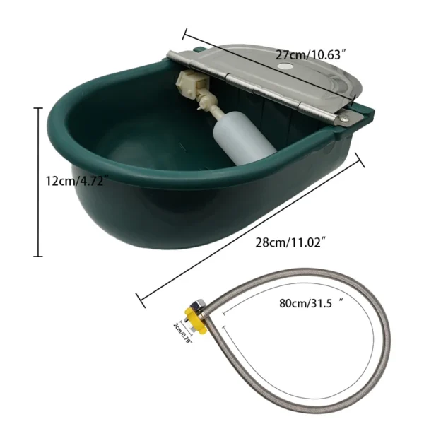 Horse Water Trough Plastic Automatic Float Drinking Bowl With Drain Hole - Image 3