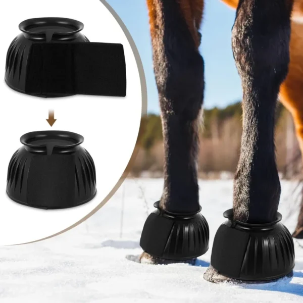 Protective Horse Bell Boots: Rubber Hoof Impact Trauma Care, Horse Grooming Kit - Image 3