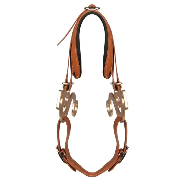 Adjustable Horse Bridle with Leather Padded Curb Chain - Image 3