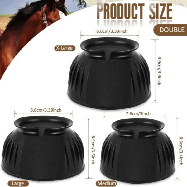Protective Horse Bell Boots: Rubber Hoof Impact Trauma Care, Horse Grooming Kit - Image 5