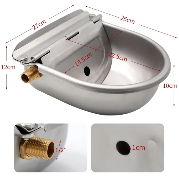 Horse Water Trough Automatic Drinking Bowl With Copper Valve - Image 6