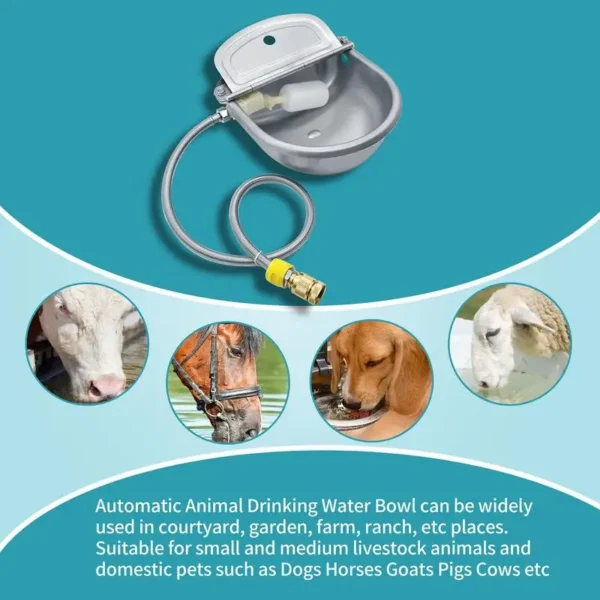 Horse Water Trough Adjustable Smooth Stainless Steel Anti-Rust Bowl - Image 3