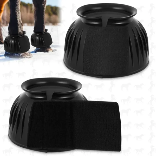 Protective Horse Bell Boots: Rubber Hoof Impact Trauma Care, Horse Grooming Kit - Image 2