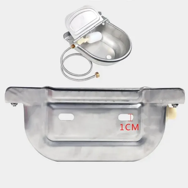Horse Water Trough Adjustable Smooth Stainless Steel Anti-Rust Bowl - Image 2