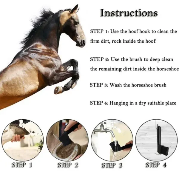 Complete Horse Grooming Kit: Hoof Pick Brush and Grooming Tools - Image 4
