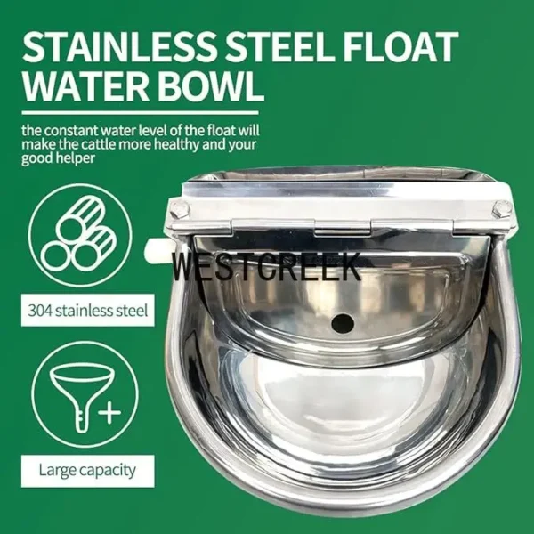 Automatic Stainless Steel Water Bowl With Float Valve For Cattle, Sheep, Horse - Image 5